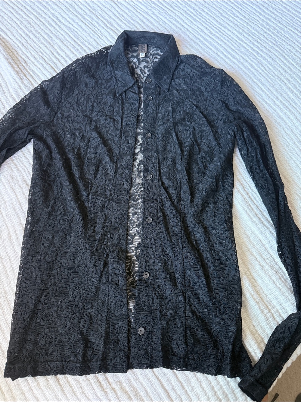 Dolce & Gabbana Black Lace Button-Down Shirt